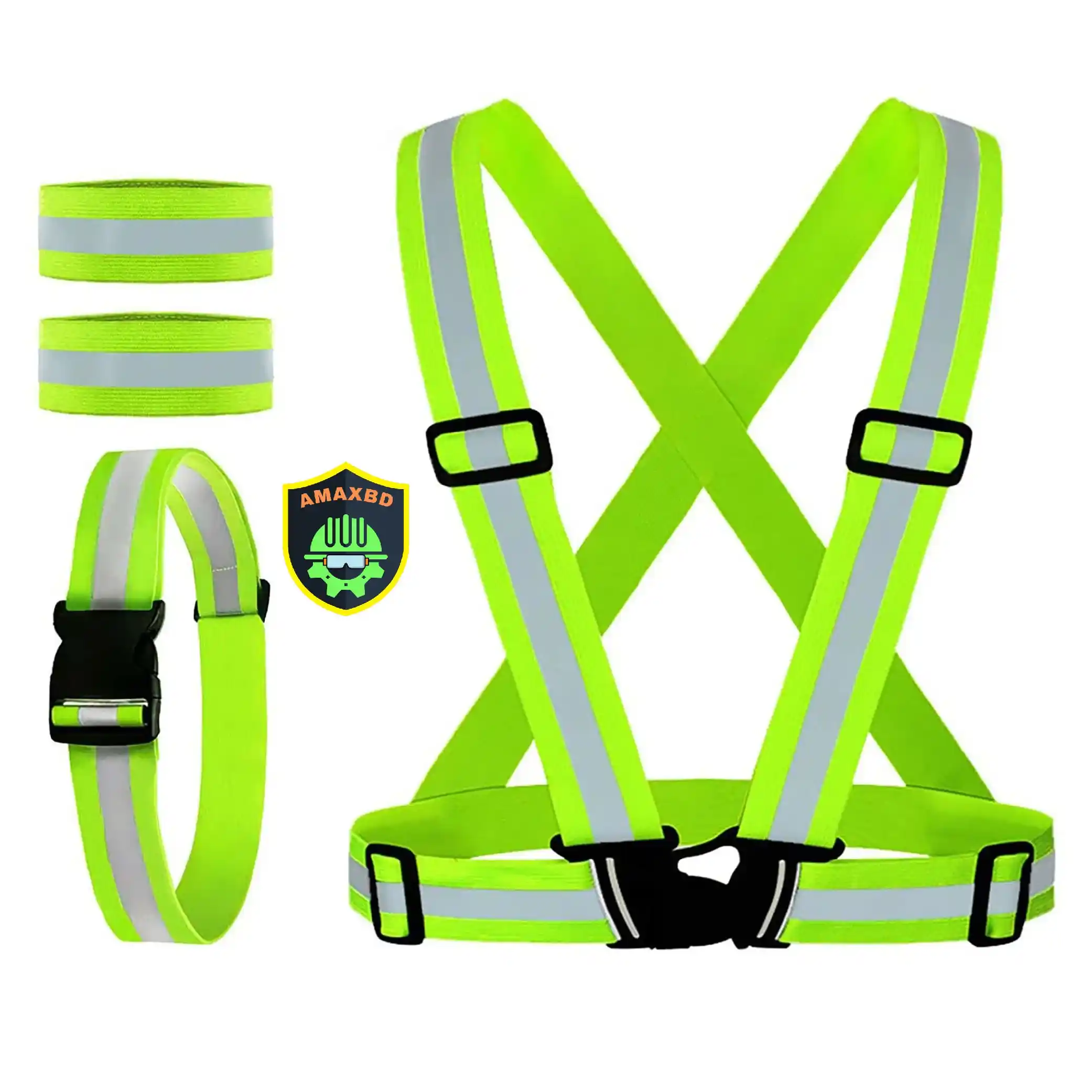 Neon Reflective Safety Vest Belt Image-2